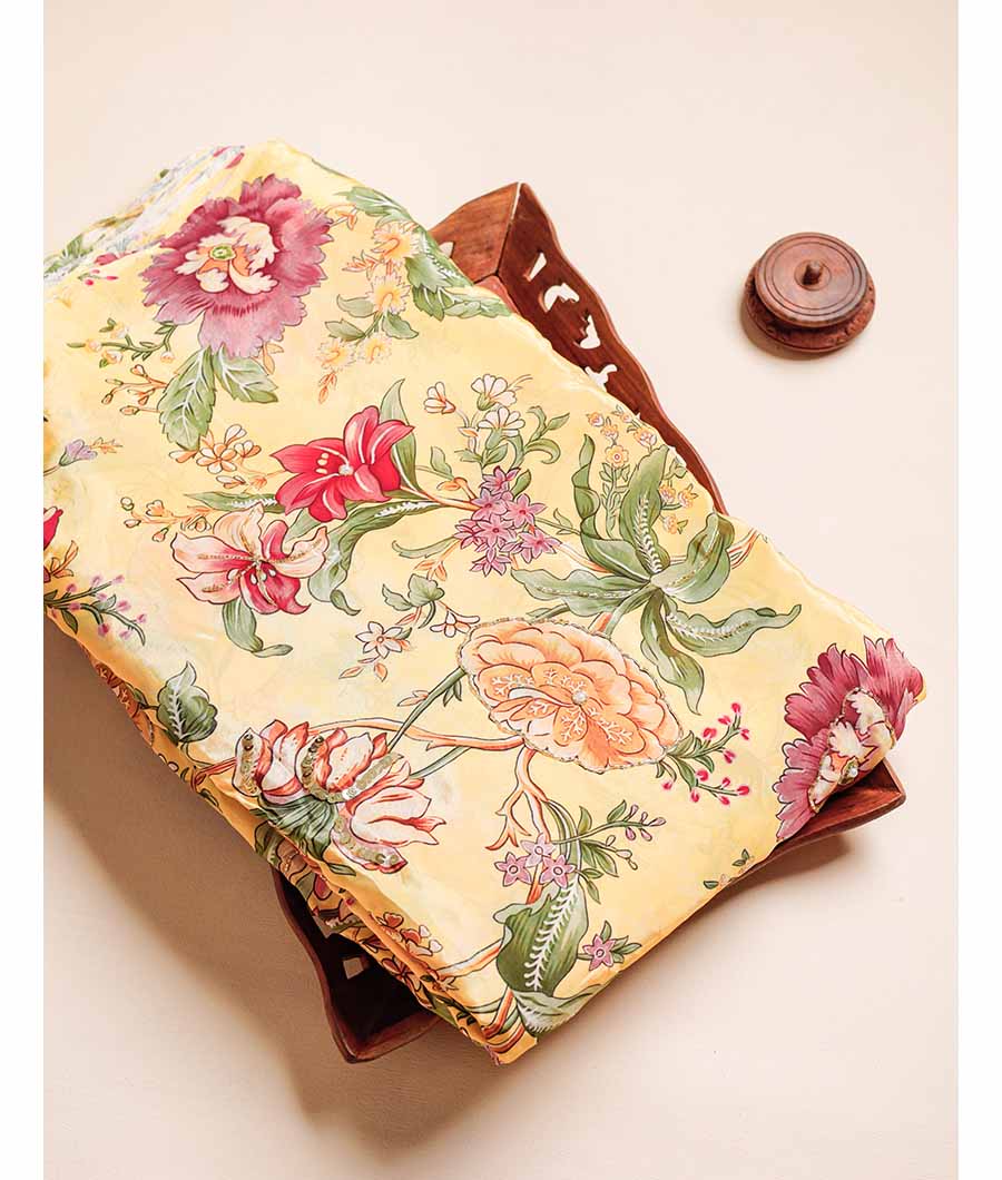 CREPE SILK HAND WORK FABRIC