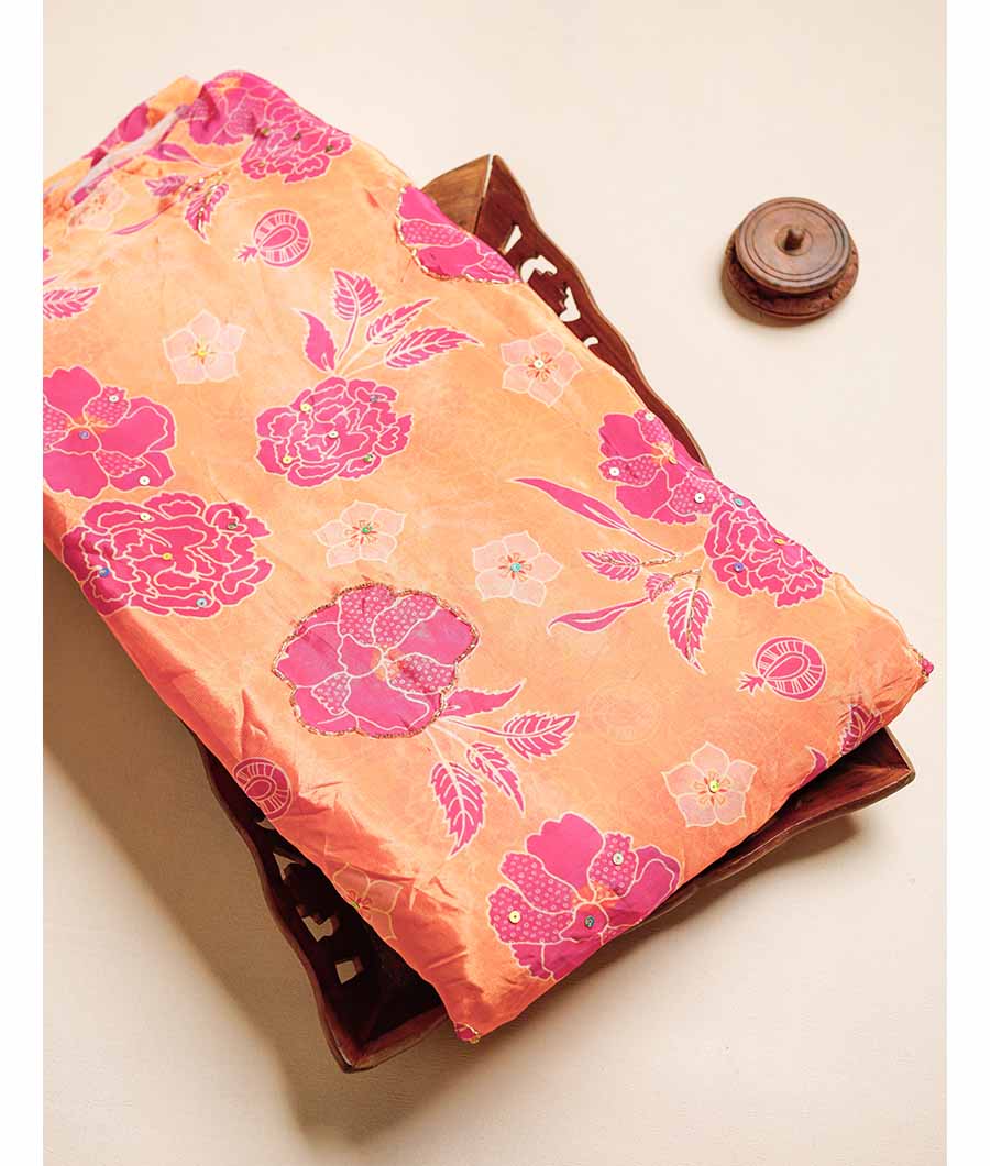 CREPE SILK HAND WORK FABRIC