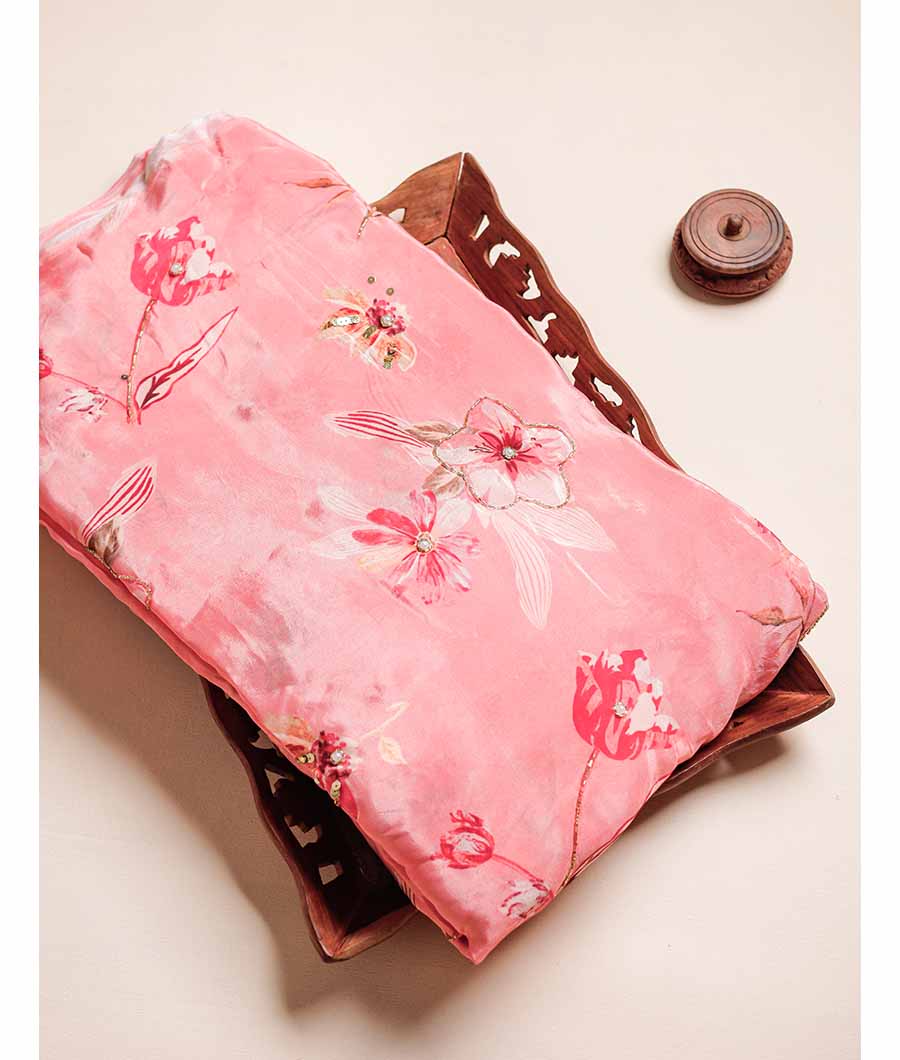 CREPE SILK HAND WORK FABRIC