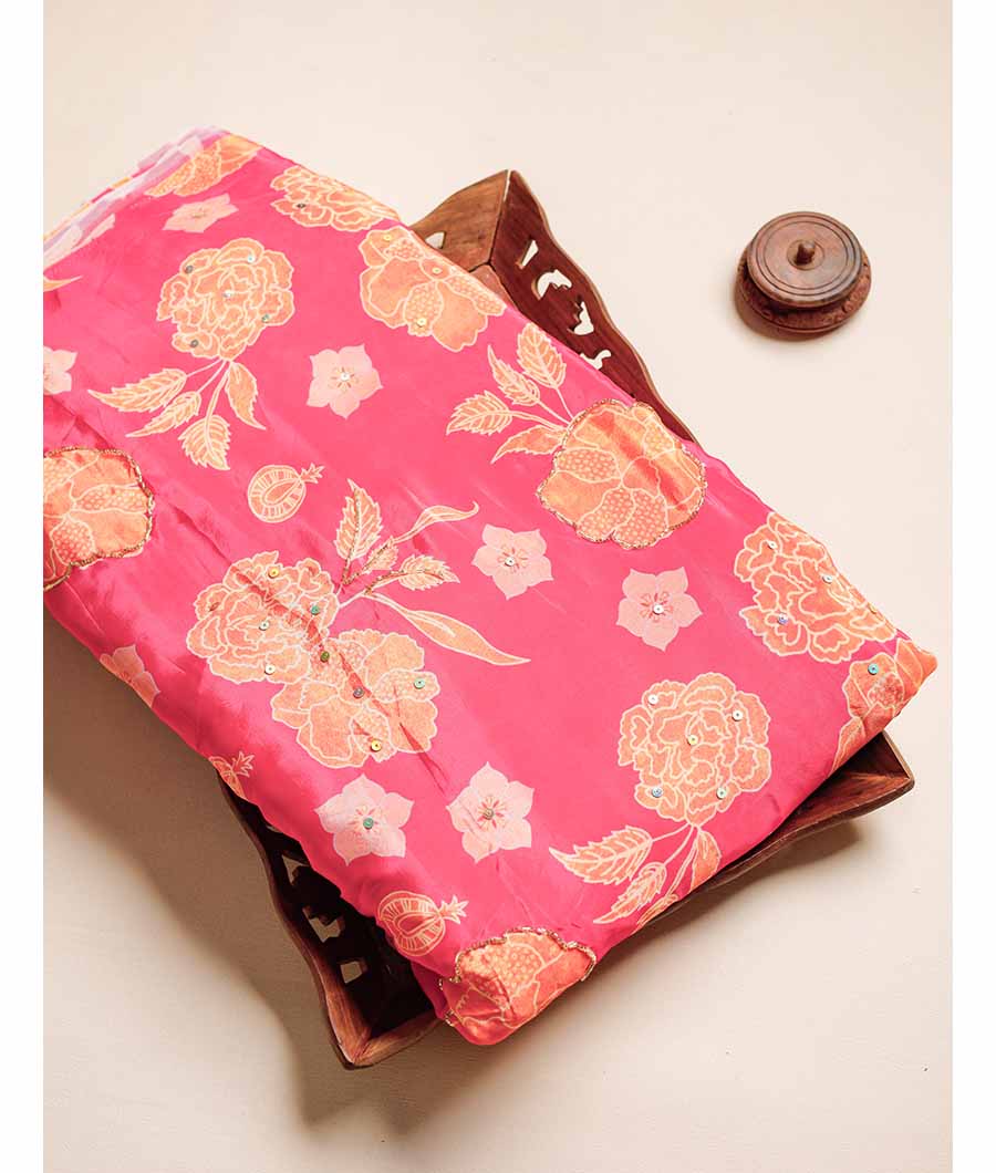 CREPE SILK HAND WORK FABRIC