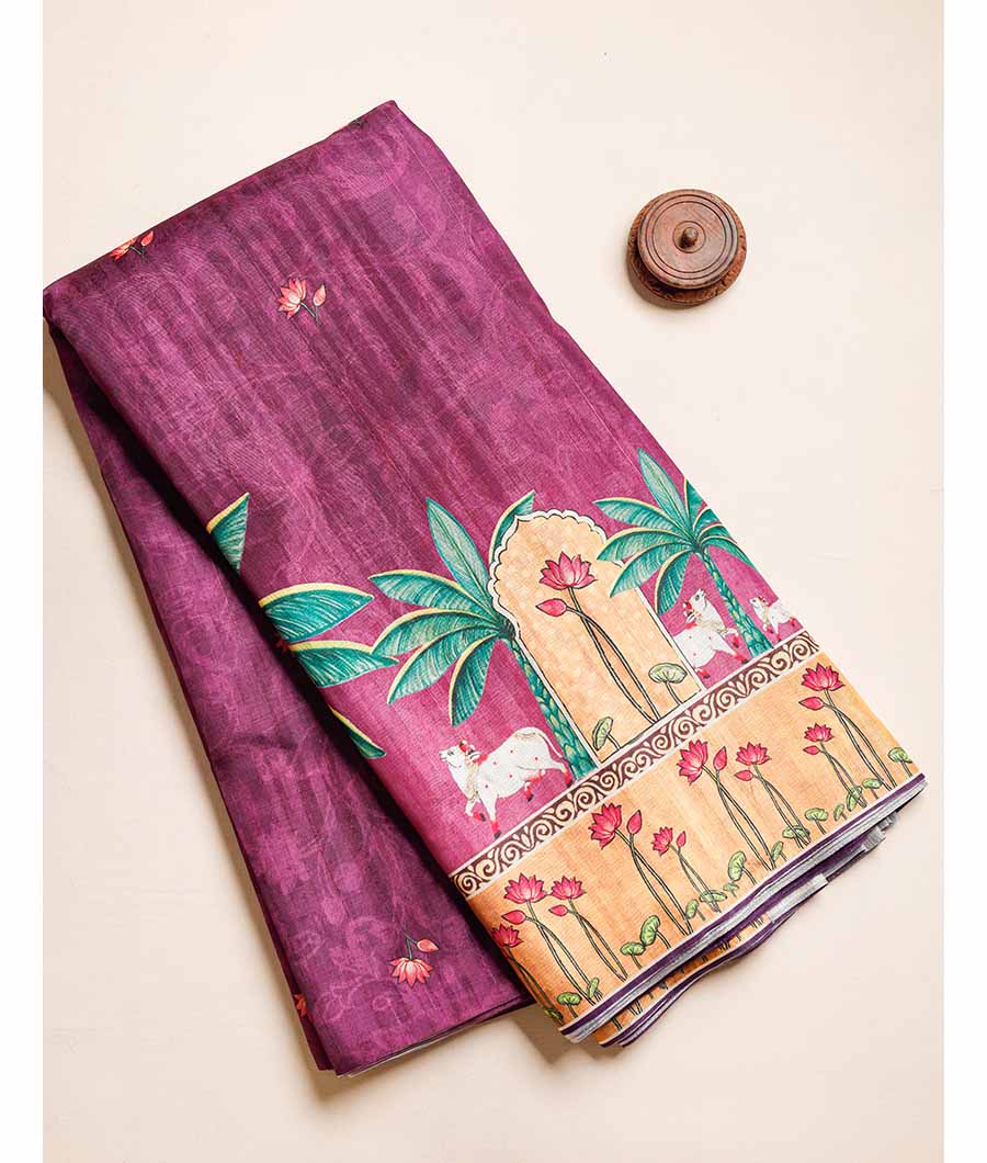 SEMI TUSSAR PRINTED FABRIC