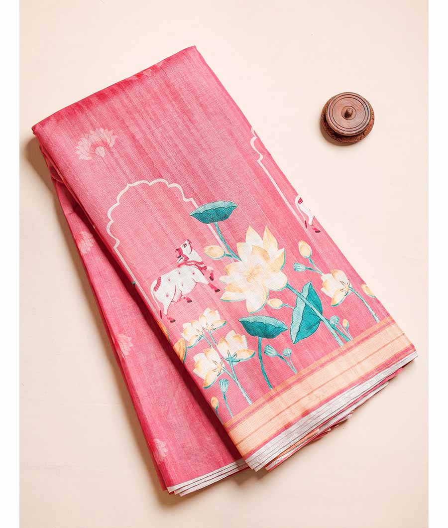 SEMI TUSSAR PRINTED FABRIC