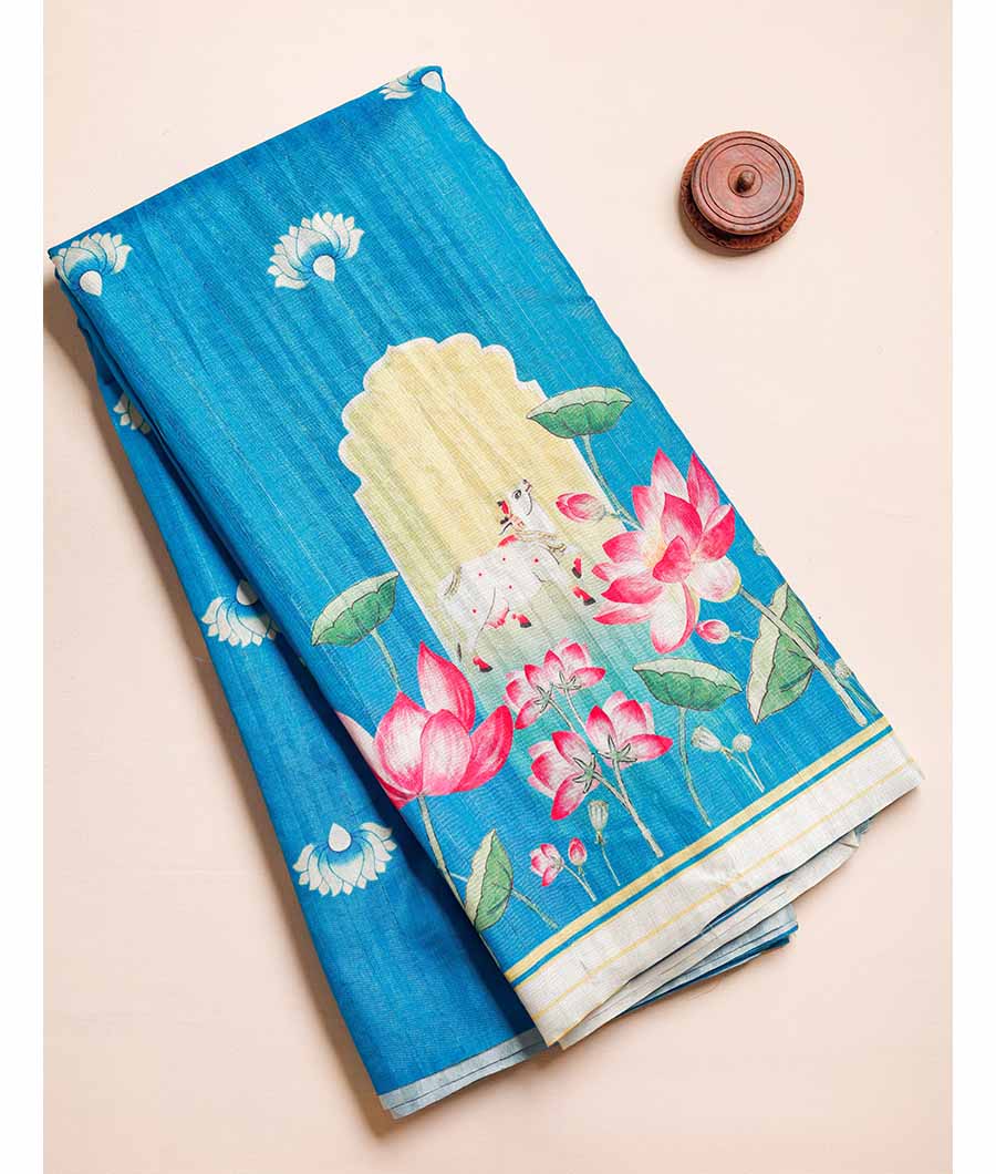 SEMI TUSSAR PRINTED FABRIC