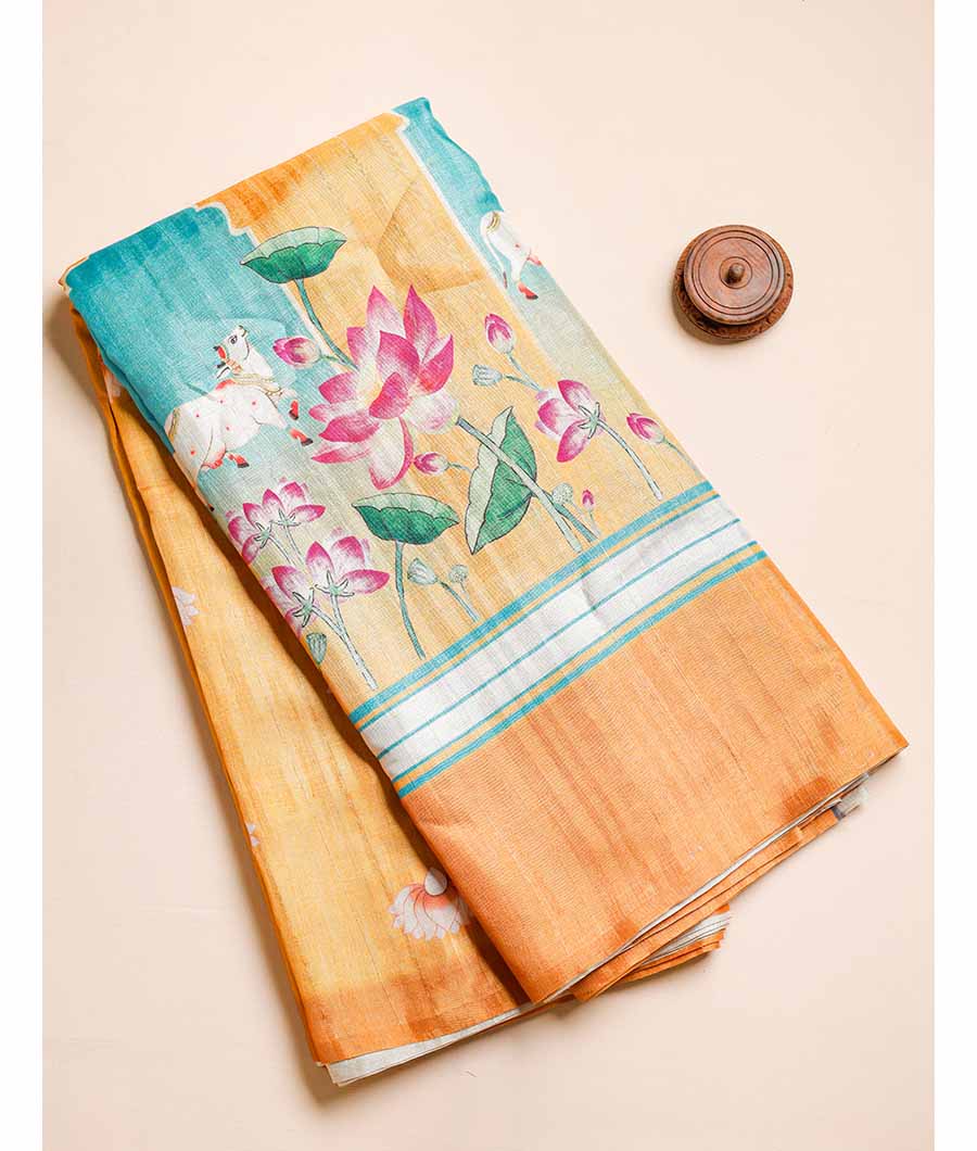 SEMI TUSSAR PRINTED FABRIC