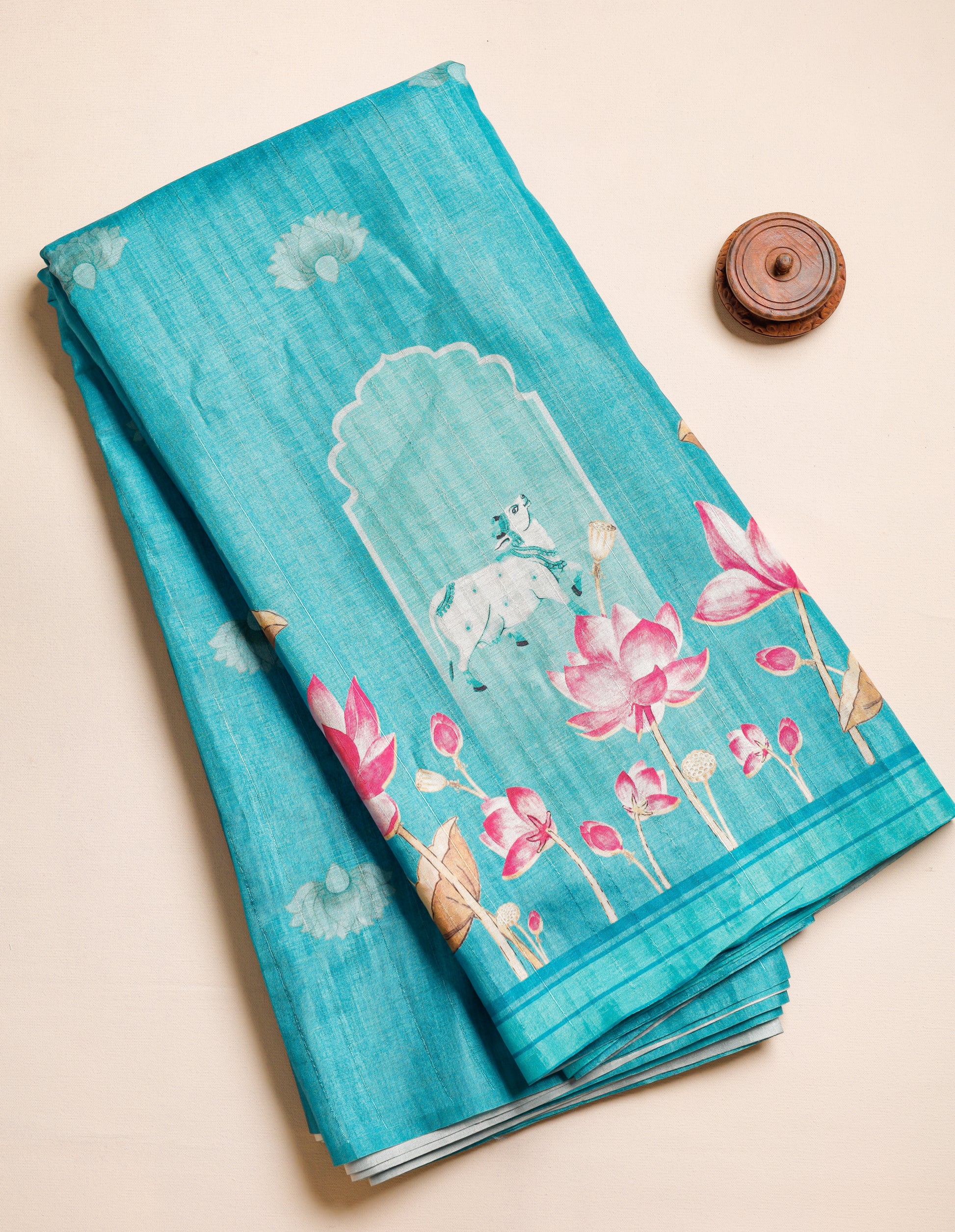 SEMI TUSSAR PRINTED FABRIC