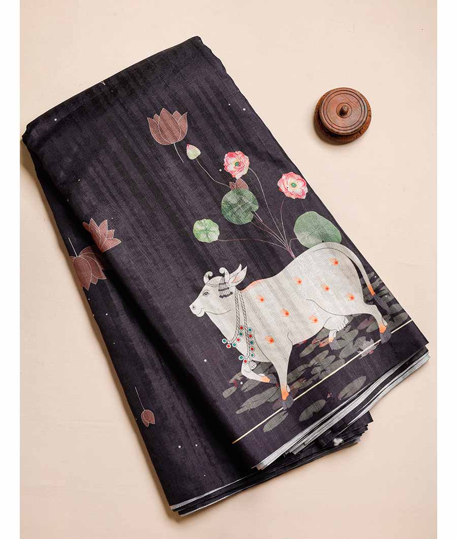 SEMI TUSSAR PRINTED FABRIC