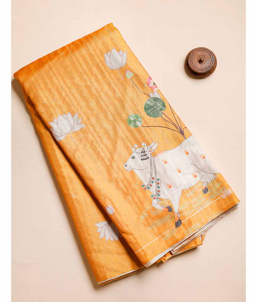 SEMI TUSSAR PRINTED FABRIC