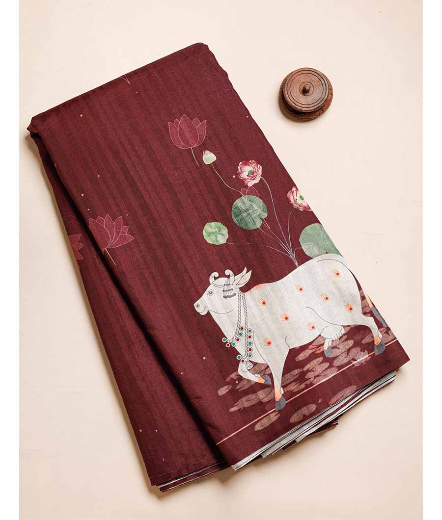 SEMI TUSSAR PRINTED FABRIC