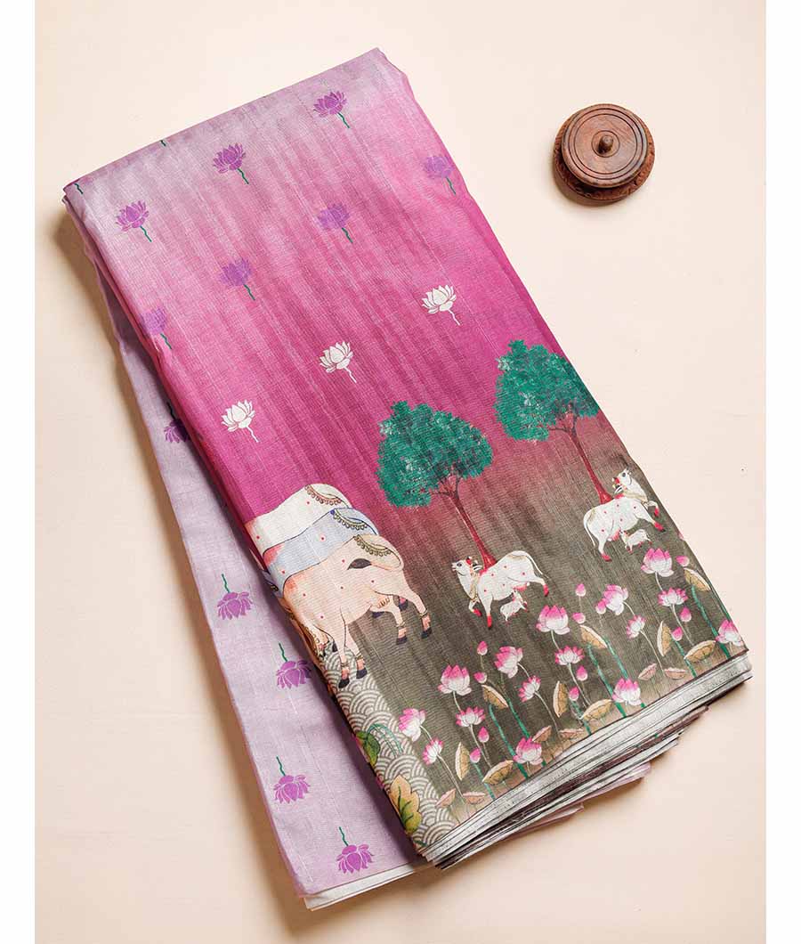 SEMI TUSSAR PRINTED FABRIC