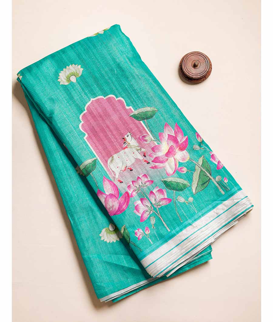 SEMI TUSSAR PRINTED FABRIC