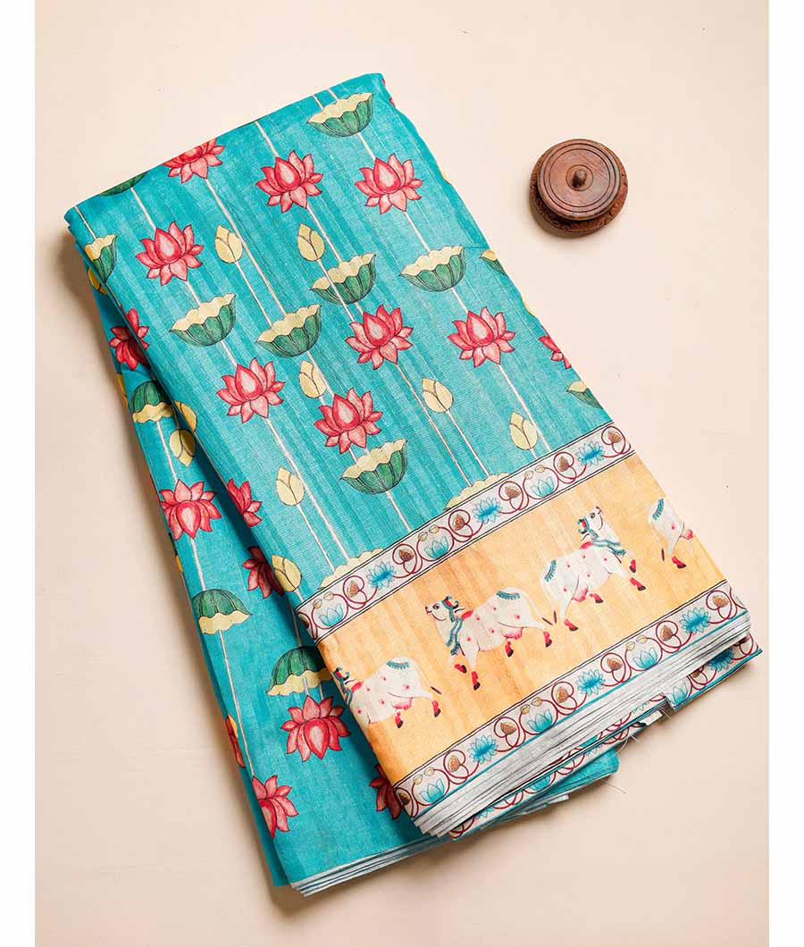 SEMI TUSSAR PRINTED FABRIC