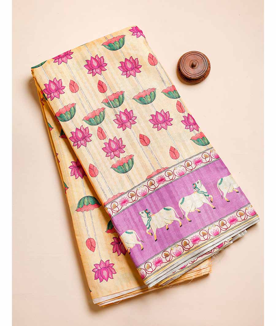 SEMI TUSSAR PRINTED FABRIC