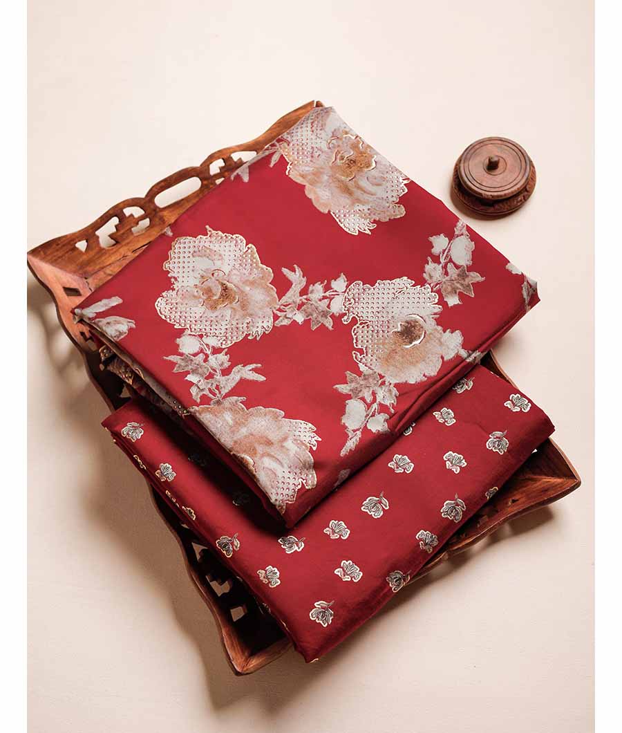 ERI SILK FOIL PRINT FABRIC