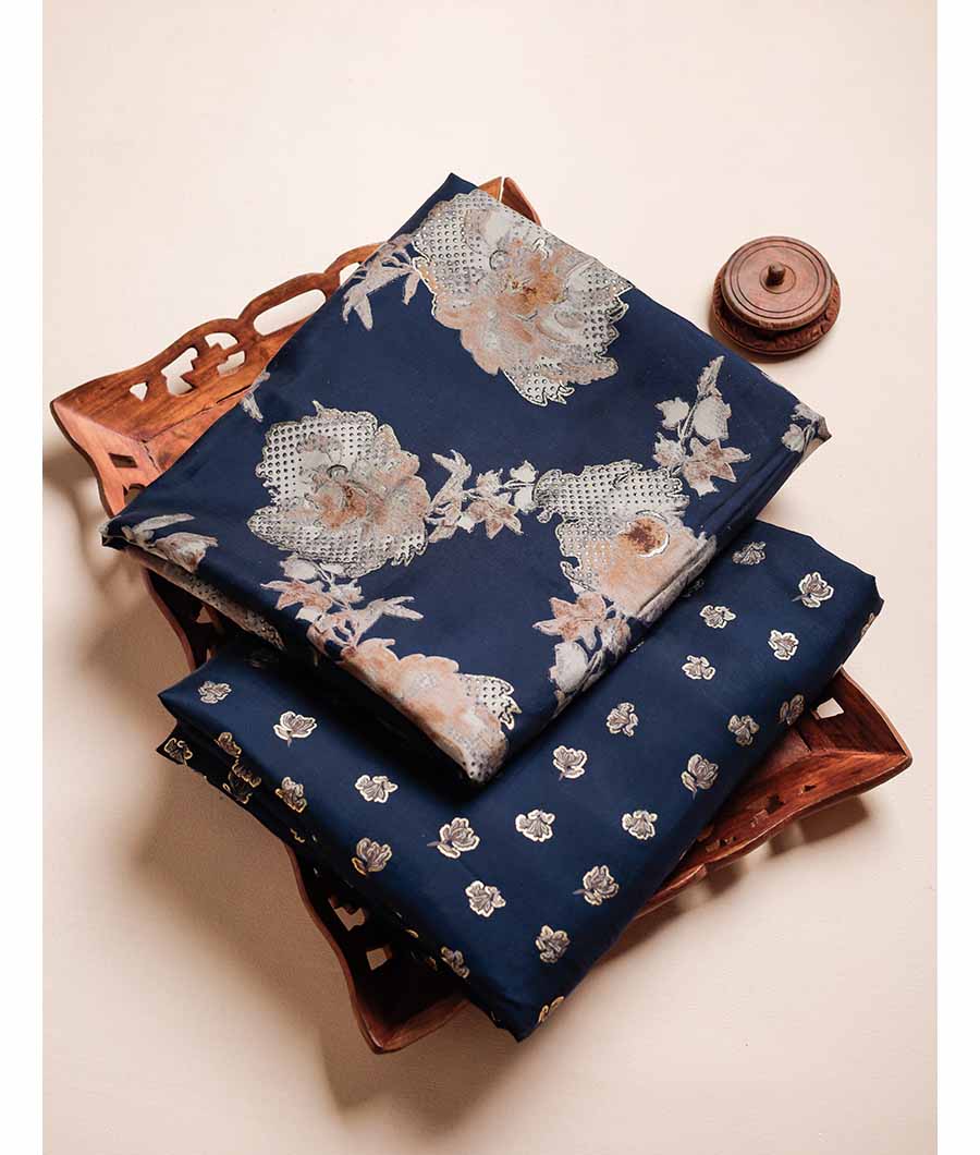 ERI SILK FOIL PRINT FABRIC