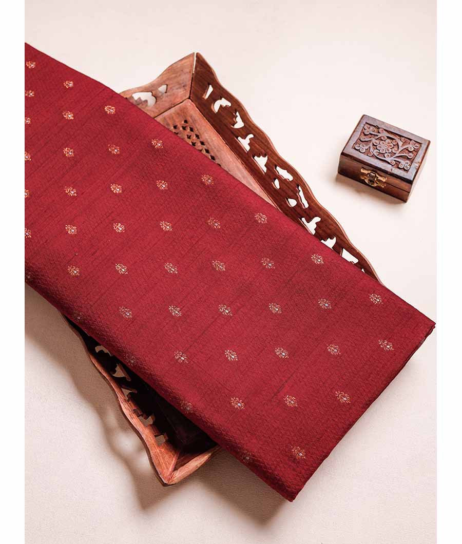 PURE HANDLOOM RAW SILK MEENA BOOTI FABRIC