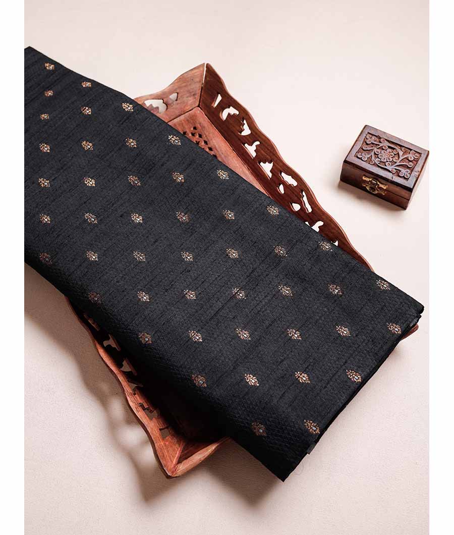 PURE HANDLOOM RAW SILK MEENA BOOTI FABRIC