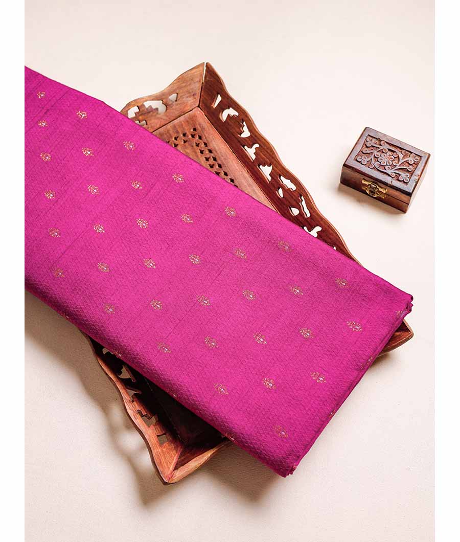 PURE HANDLOOM RAW SILK MEENA BOOTI FABRIC