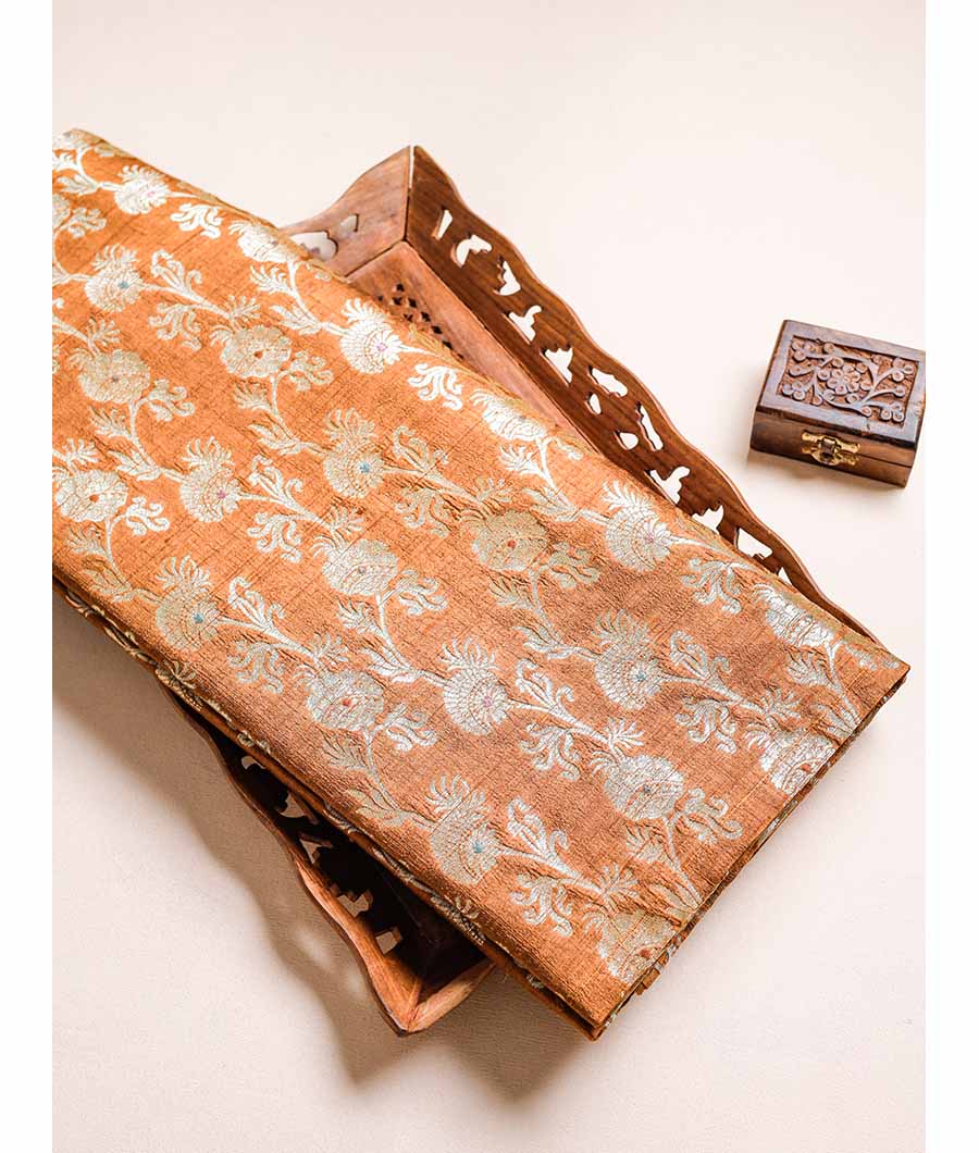 PURE HANDLOOM RAW SILK BANARASI FABRIC