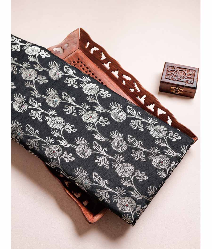 PURE HANDLOOM RAW SILK BANARASI FABRIC