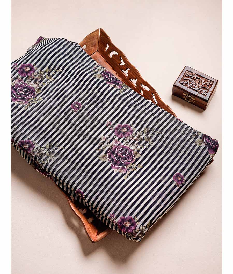 PURE VISCOSE GEORGETTE FOIL PRINTED FABRIC