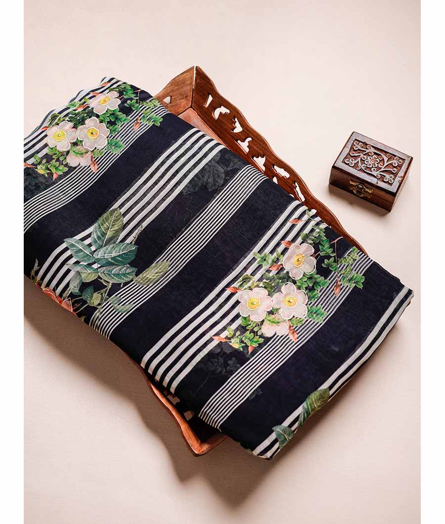 PURE VISCOSE GEORGETTE FOIL PRINTED FABRIC