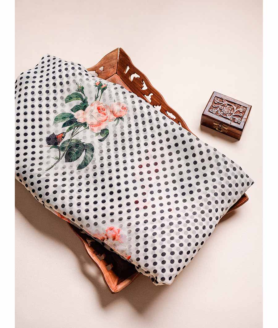 PURE VISCOSE GEORGETTE FOIL PRINTED FABRIC