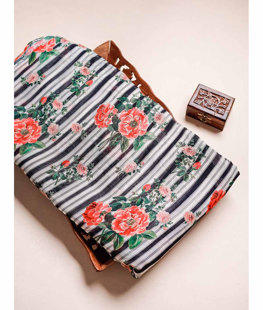 PURE VISCOSE GEORGETTE FOIL PRINTED FABRIC