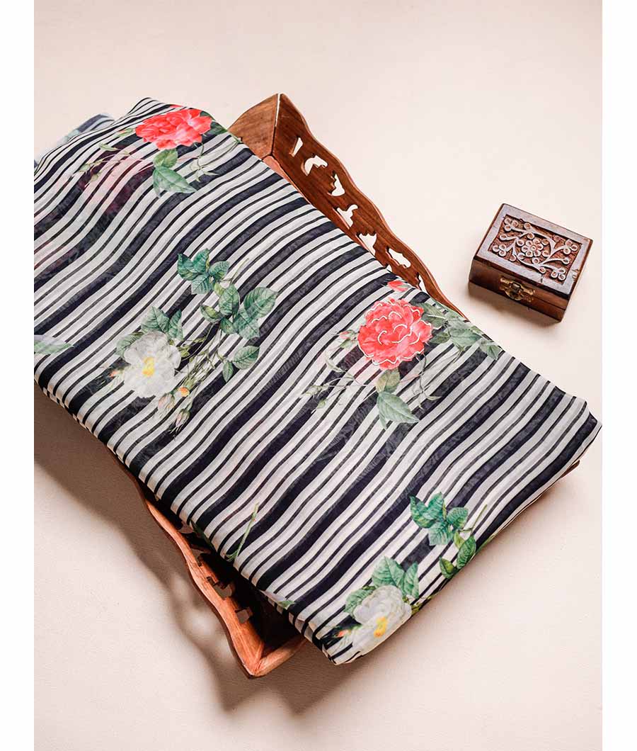 PURE VISCOSE GEORGETTE FOIL PRINTED FABRIC