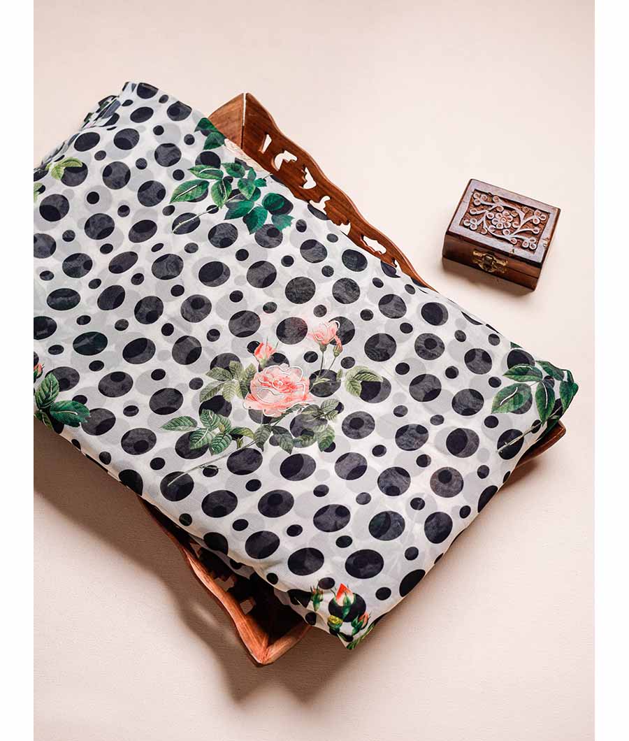 PURE VISCOSE GEORGETTE FOIL PRINTED FABRIC