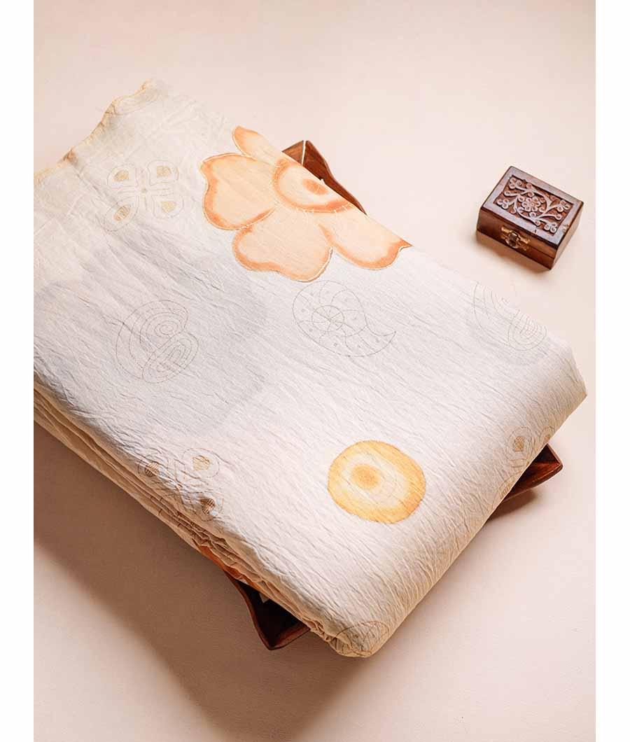 MOGRA CHANDERI HAND PAINTED FABRIC