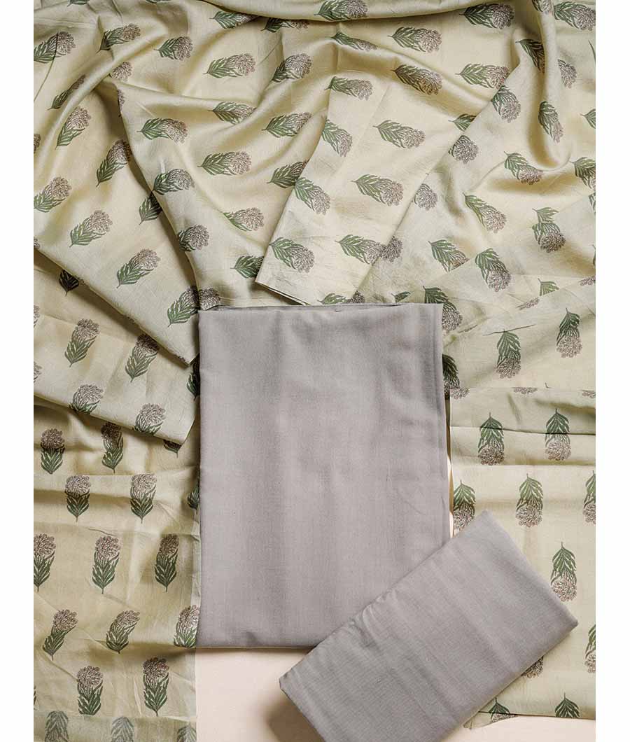 COTTON SUIT SET WITH MALAI CHANDERI DUPATTA