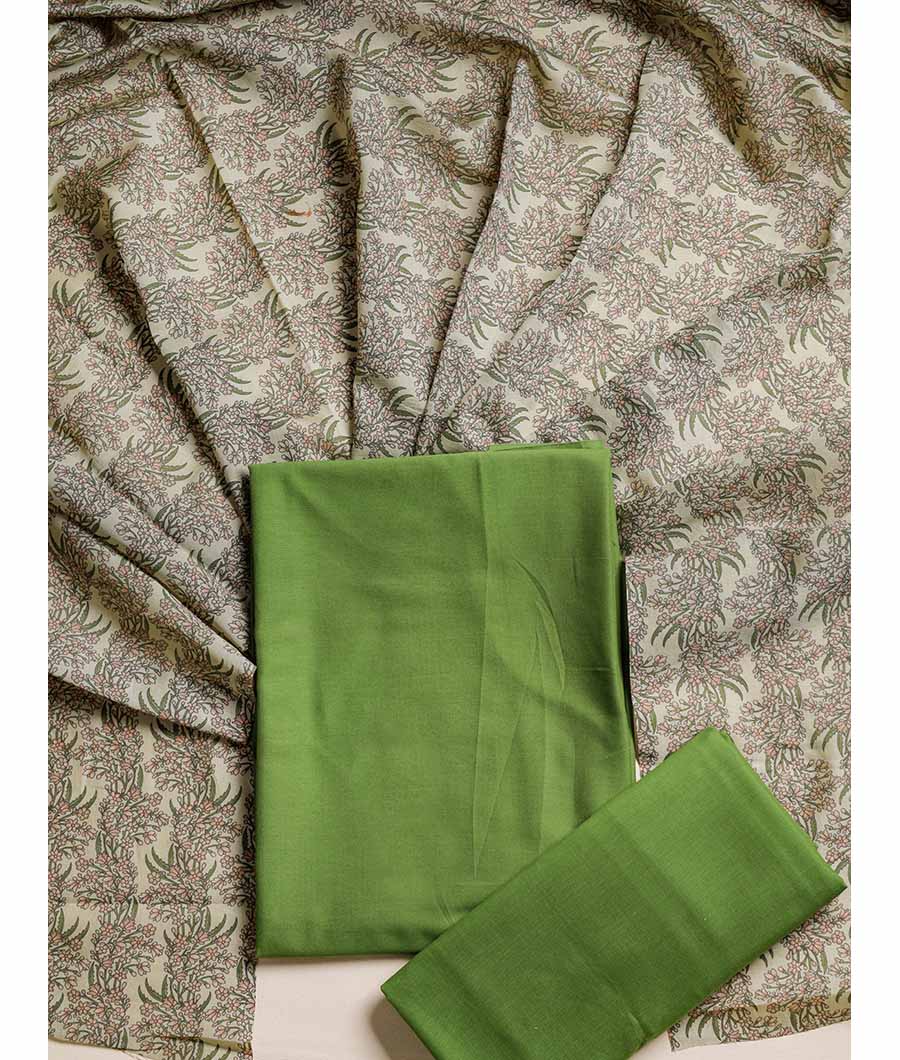 COTTON SUIT SET WITH MALAI CHANDERI DUPATTA