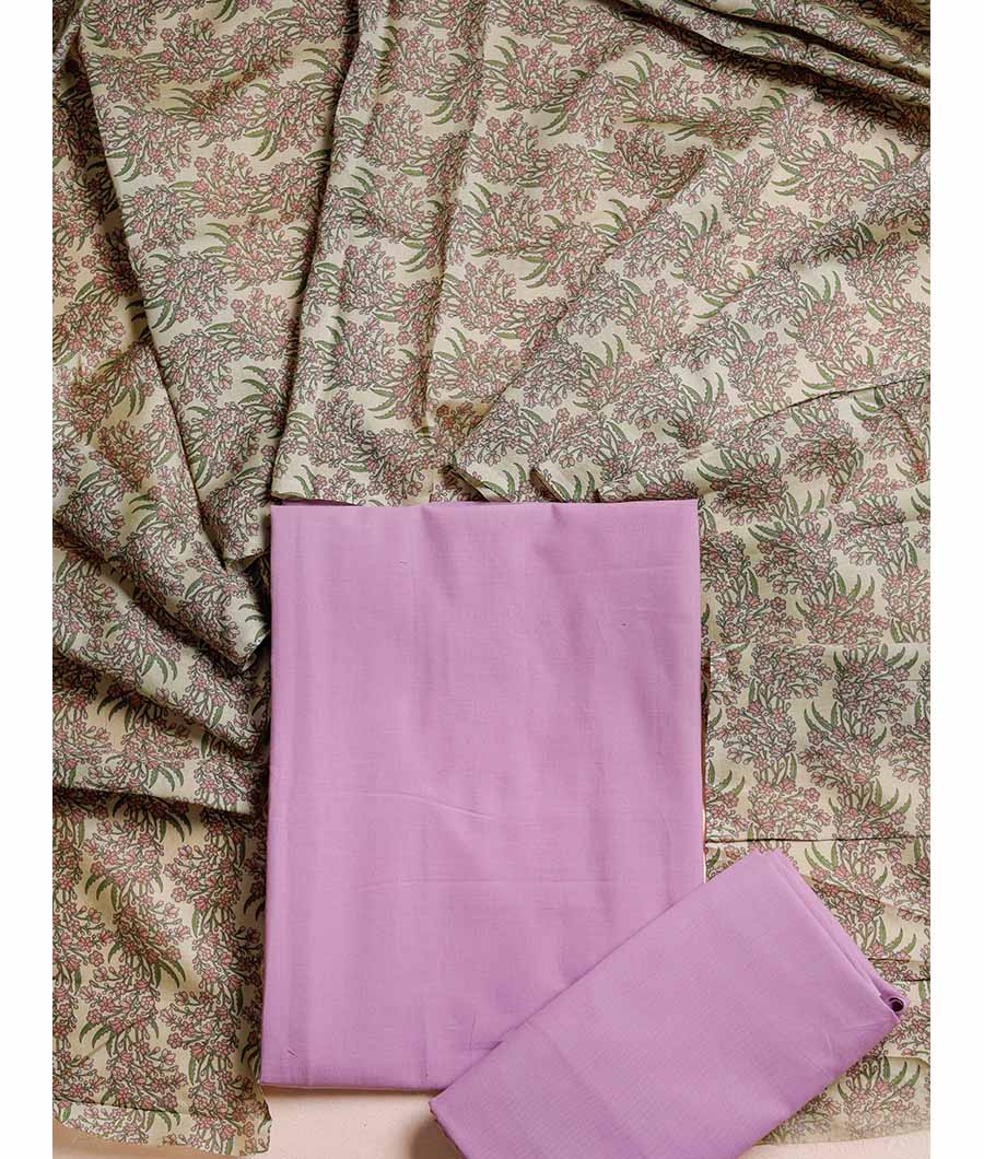 COTTON SUIT SET WITH MALAI CHANDERI DUPATTA