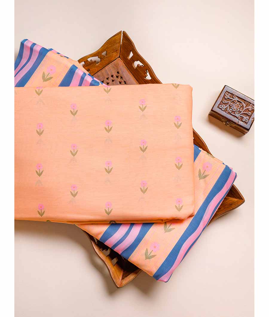 SOFT CHANDERI SILK PRINTED FABRICS