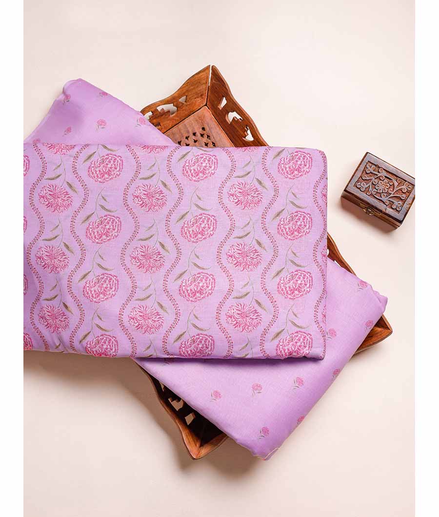 SOFT CHANDERI SILK PRINTED FABRICS