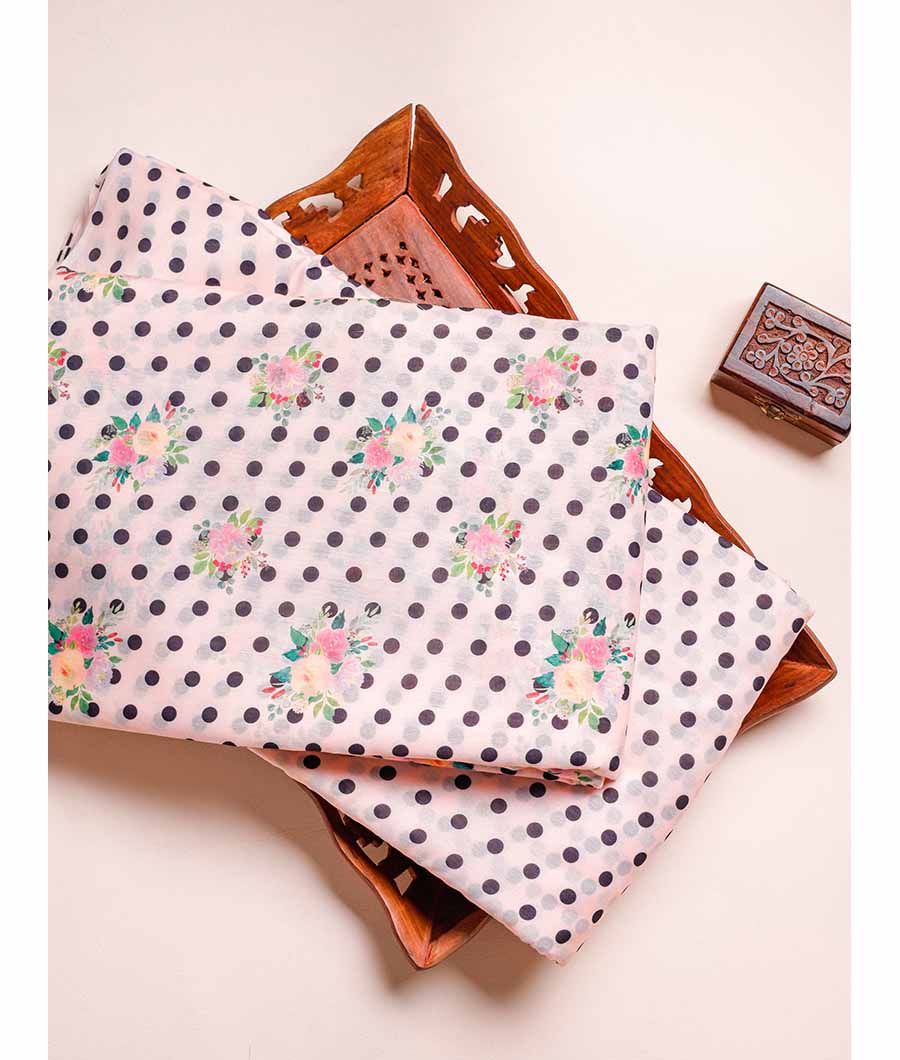 SOFT CHANDERI SILK PRINTED FABRICS