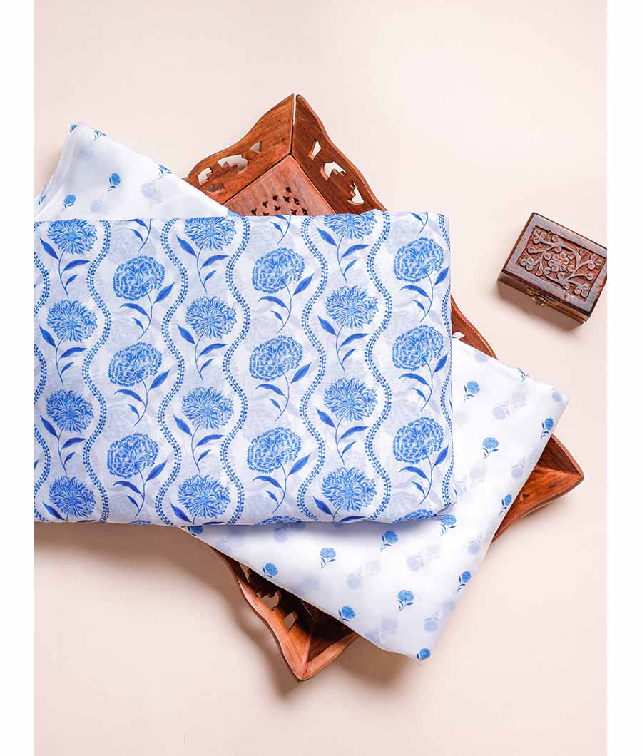 SOFT CHANDERI SILK PRINTED FABRICS