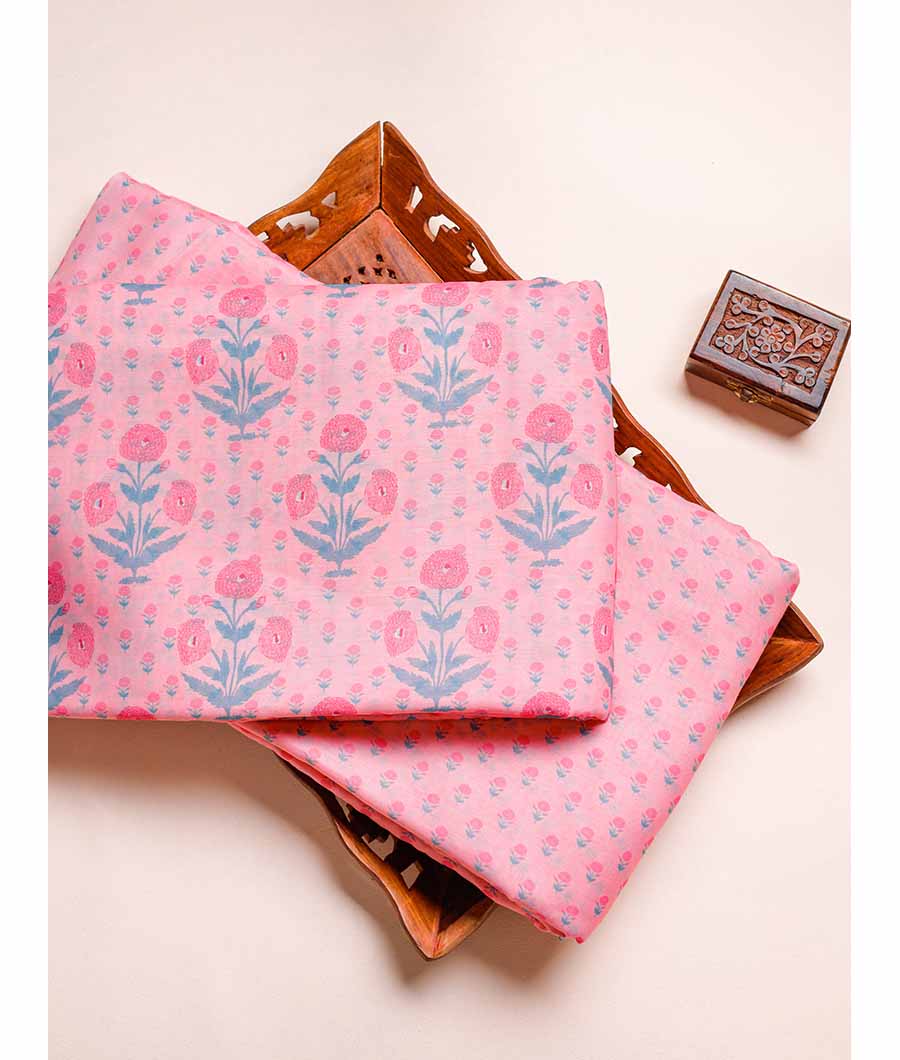 SOFT CHANDERI SILK PRINTED FABRICS