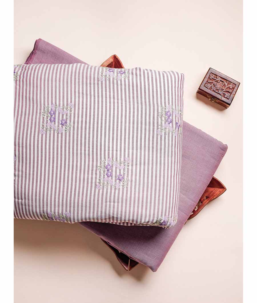 PURE MERCERIZED COTTON EMBROIDERED & PLAIN FABRICS