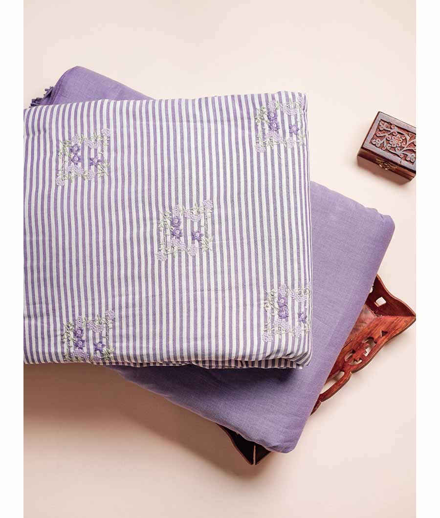 PURE MERCERIZED COTTON EMBROIDERED & PLAIN FABRICS