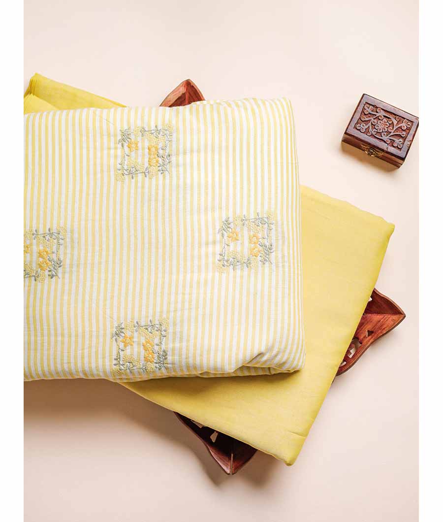 PURE MERCERIZED COTTON EMBROIDERED & PLAIN FABRICS