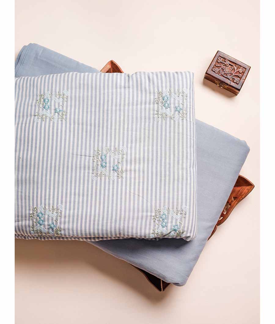 PURE MERCERIZED COTTON EMBROIDERED & PLAIN FABRICS