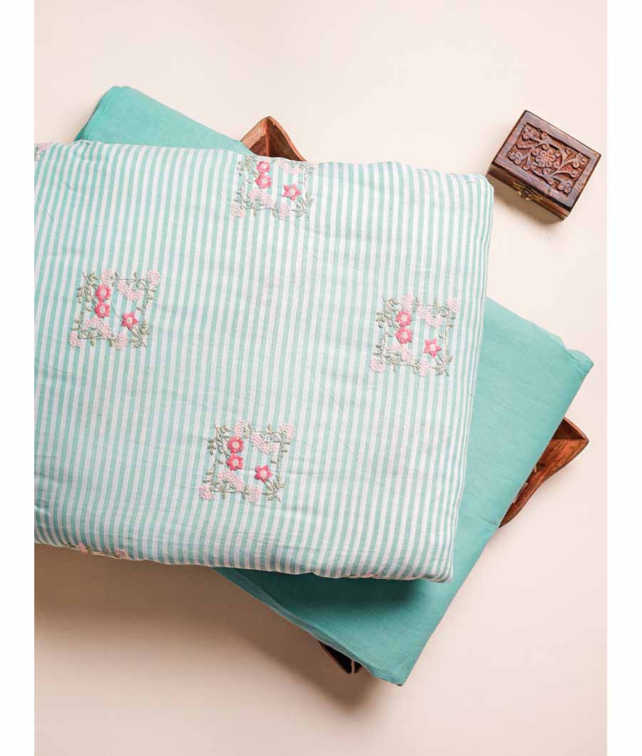 PURE MERCERIZED COTTON EMBROIDERED & PLAIN FABRICS