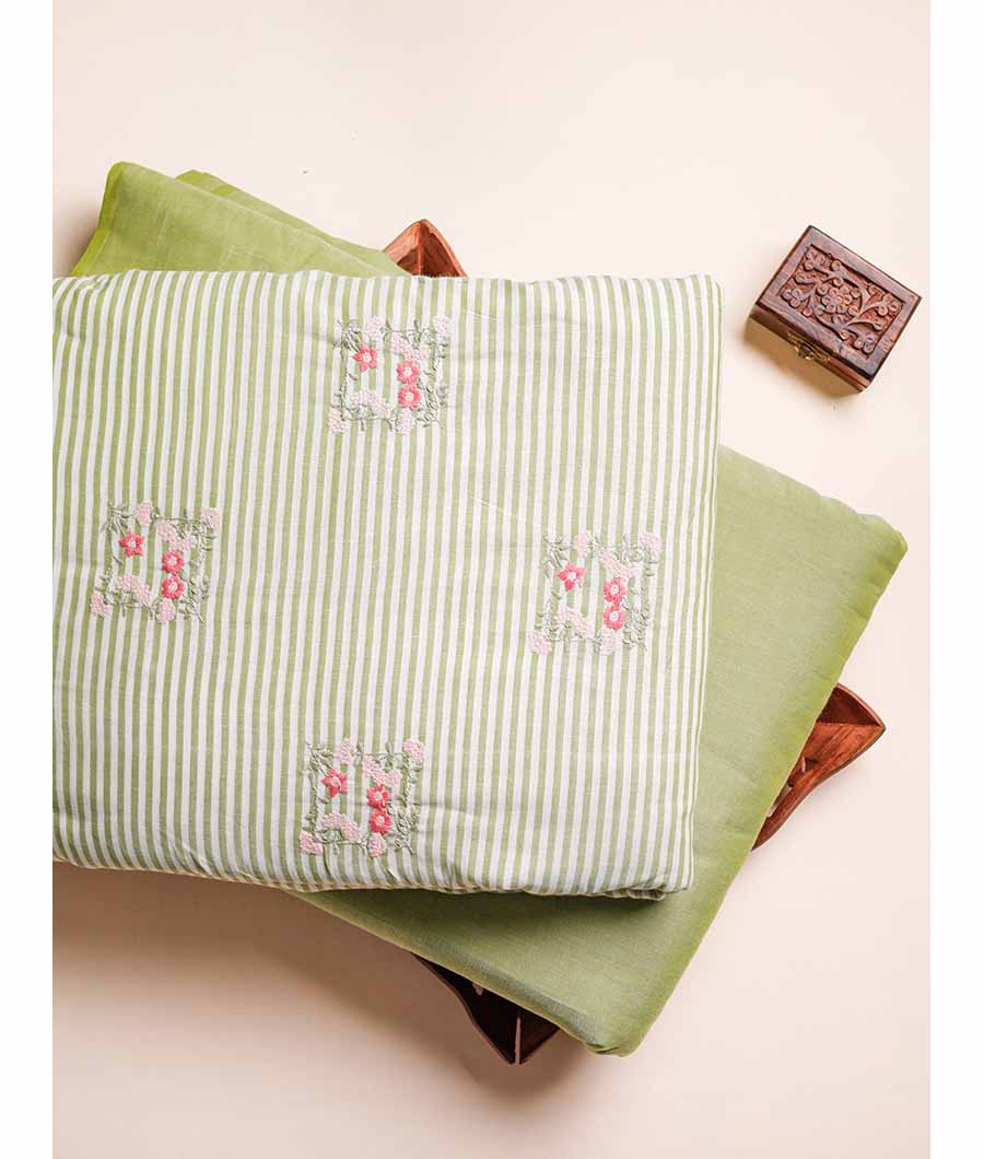 PURE MERCERIZED COTTON EMBROIDERED & PLAIN FABRICS