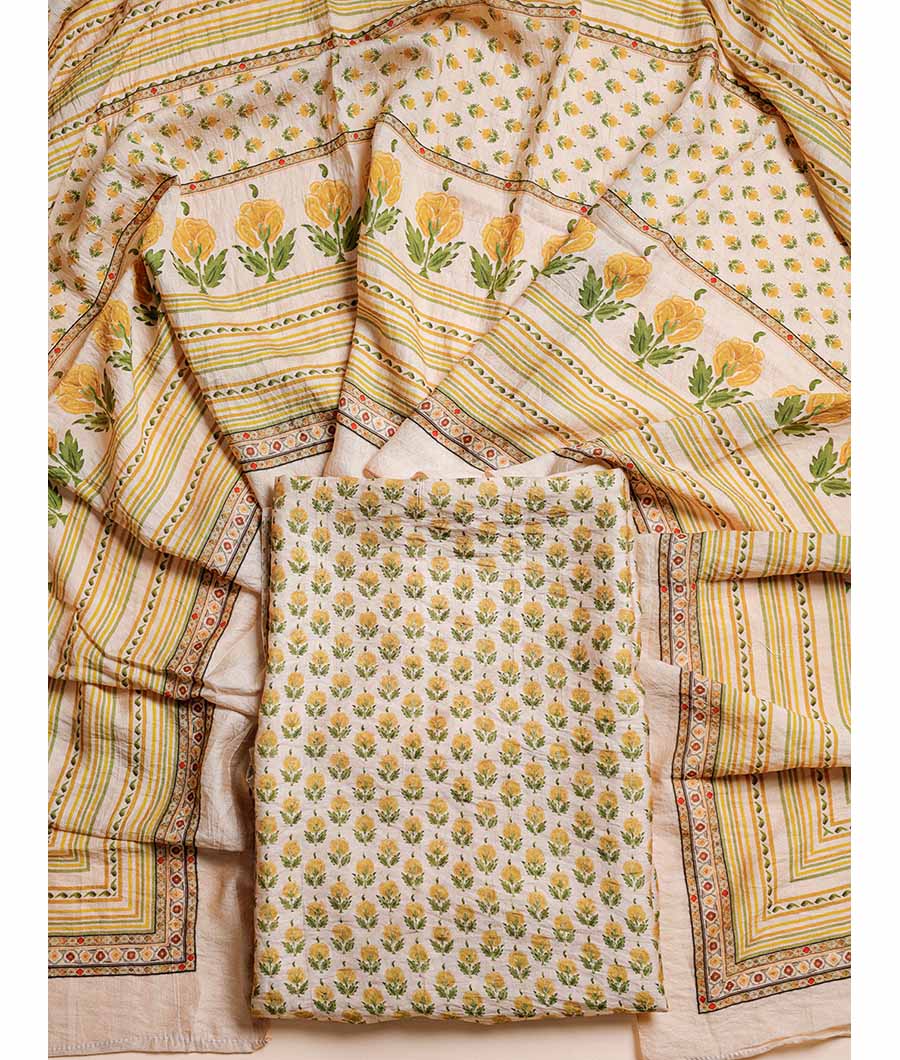 MOGRA CHANDERI SUIT SET