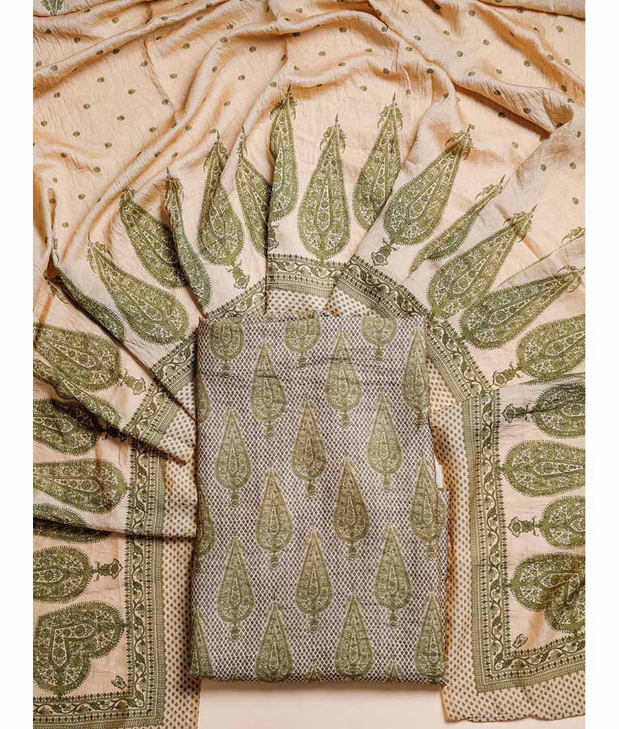 MOGRA CHANDERI SUIT SET