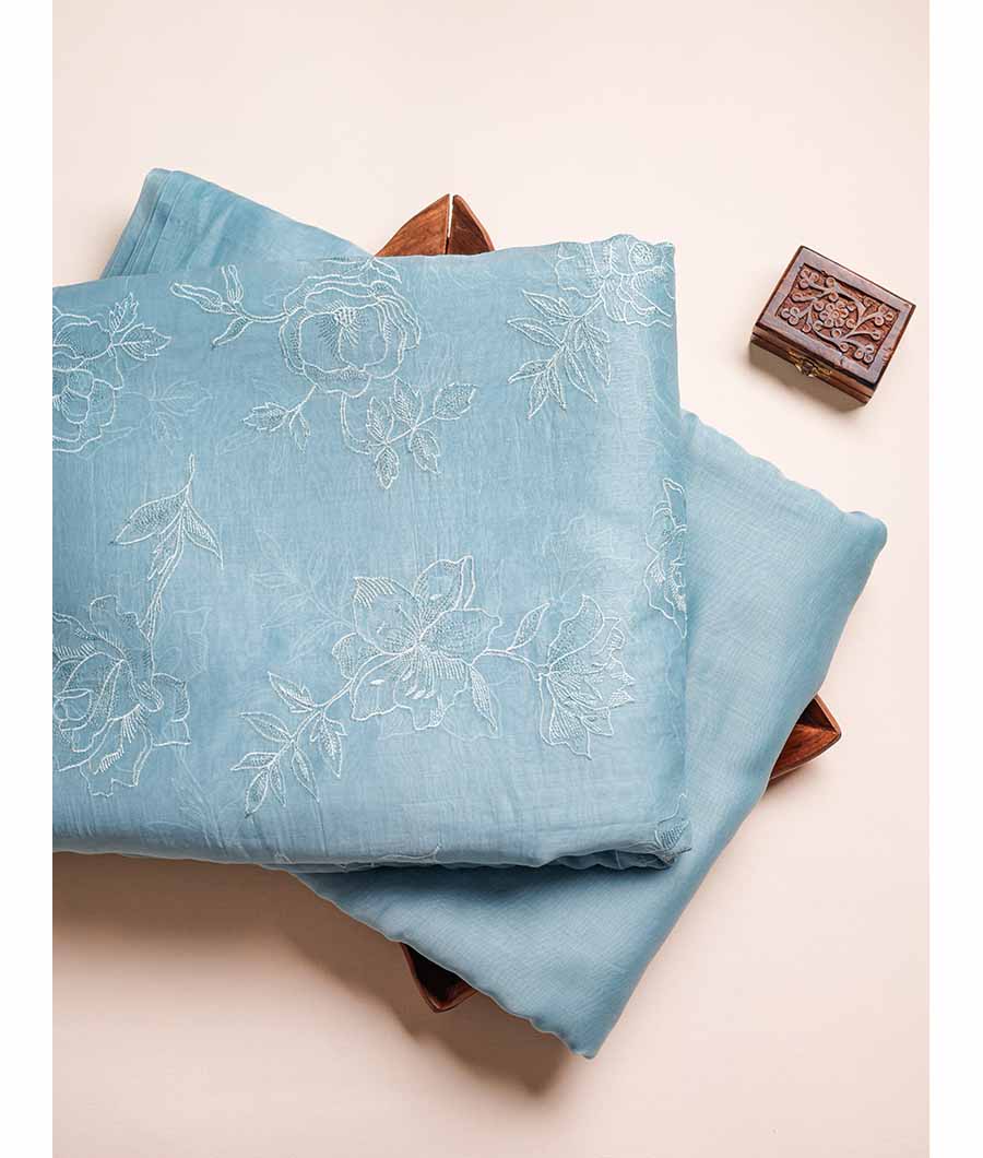 MUL CHANDERI EMBROIDERED AND PLAIN FABRICS