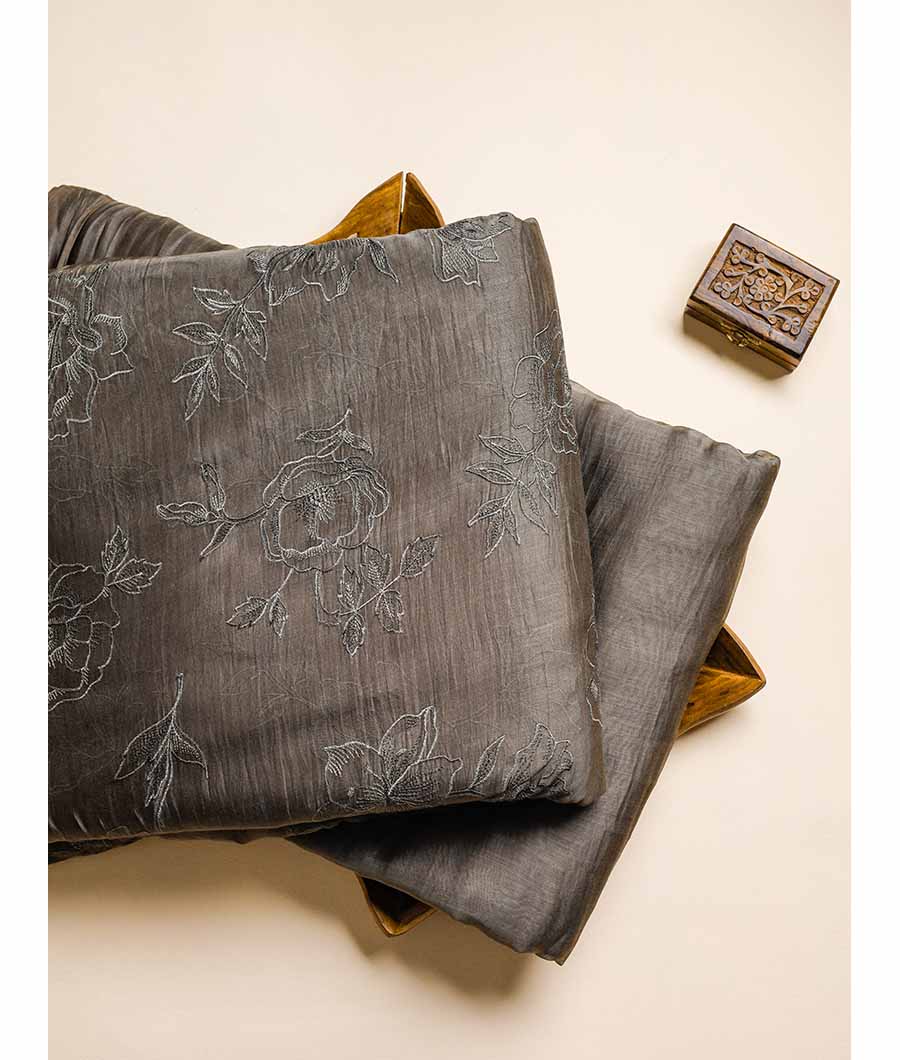 MUL CHANDERI EMBROIDERED AND PLAIN FABRICS