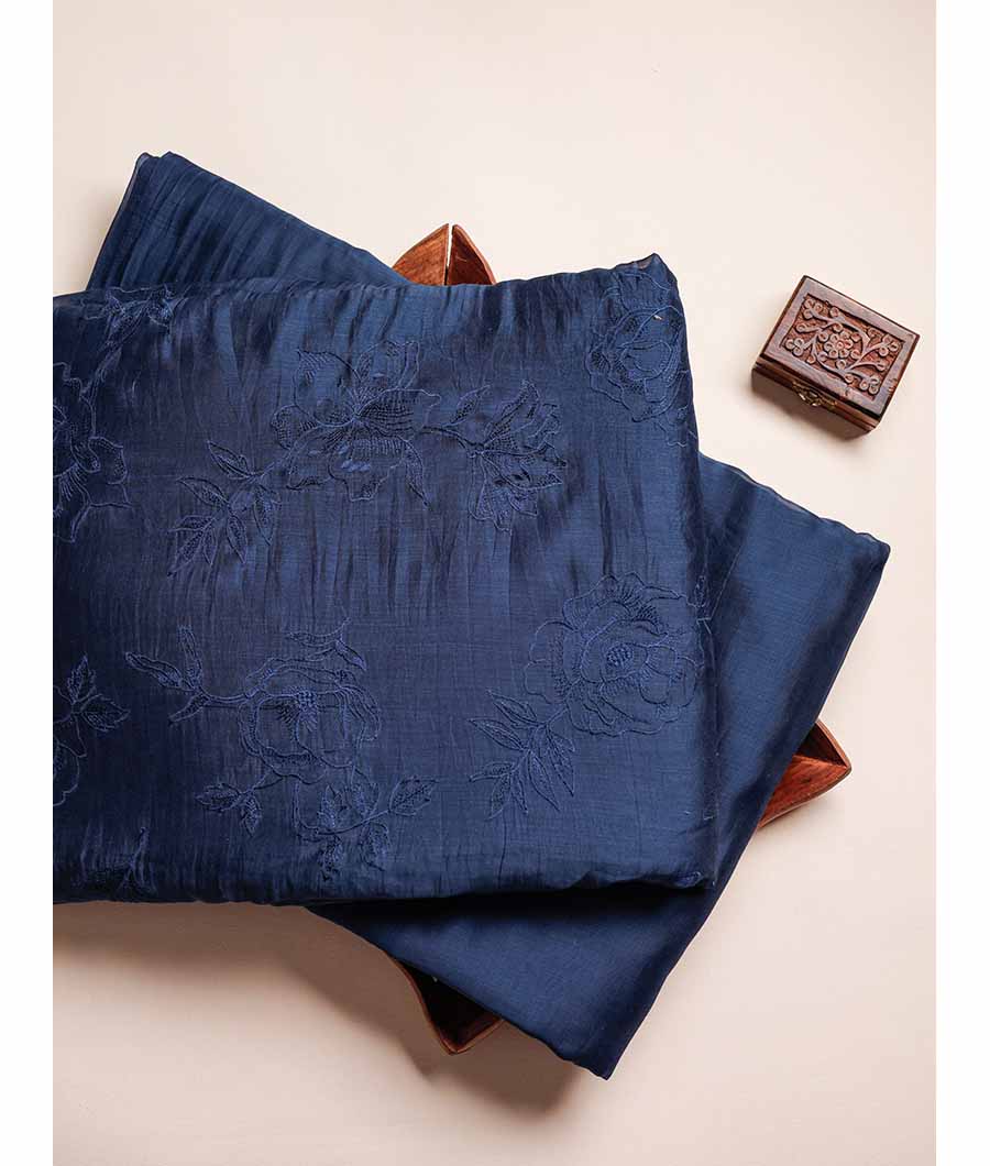 MUL CHANDERI EMBROIDERED AND PLAIN FABRICS