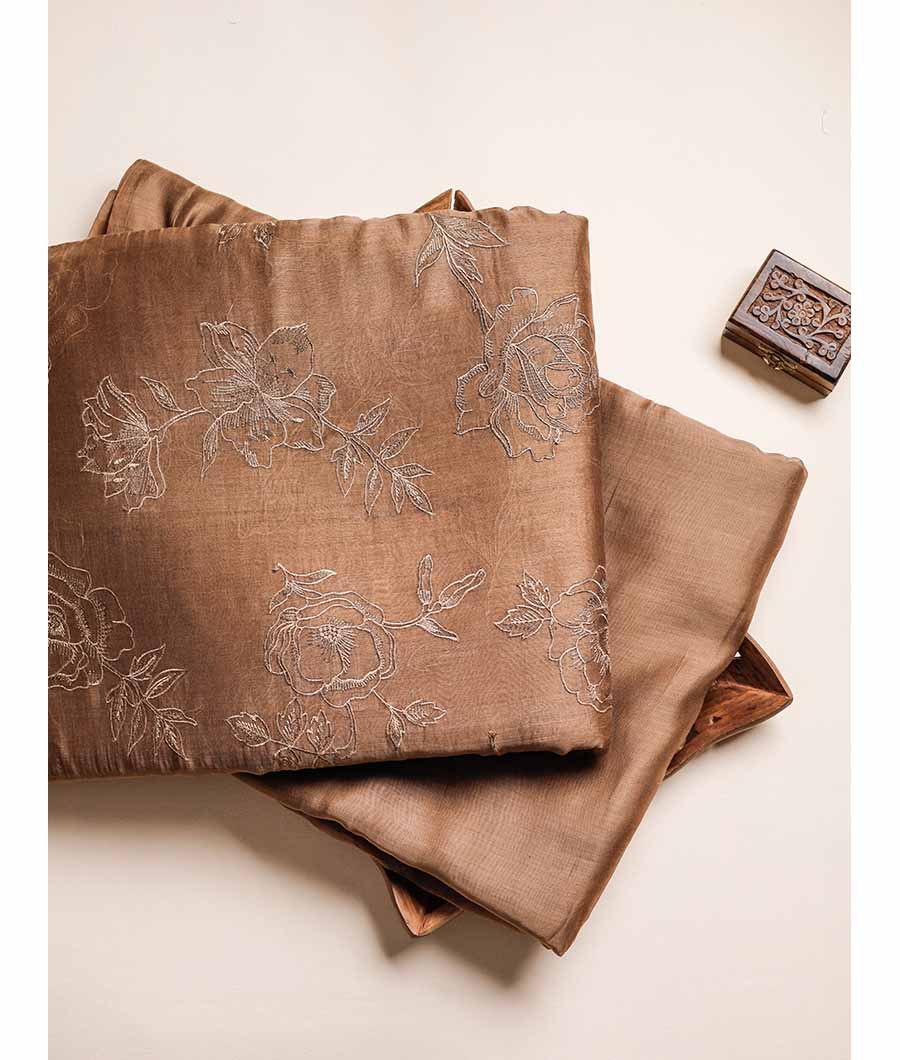 MUL CHANDERI EMBROIDERED AND PLAIN FABRICS